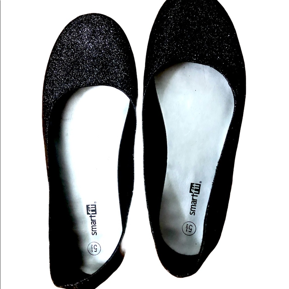 Black Sparkle Flats
